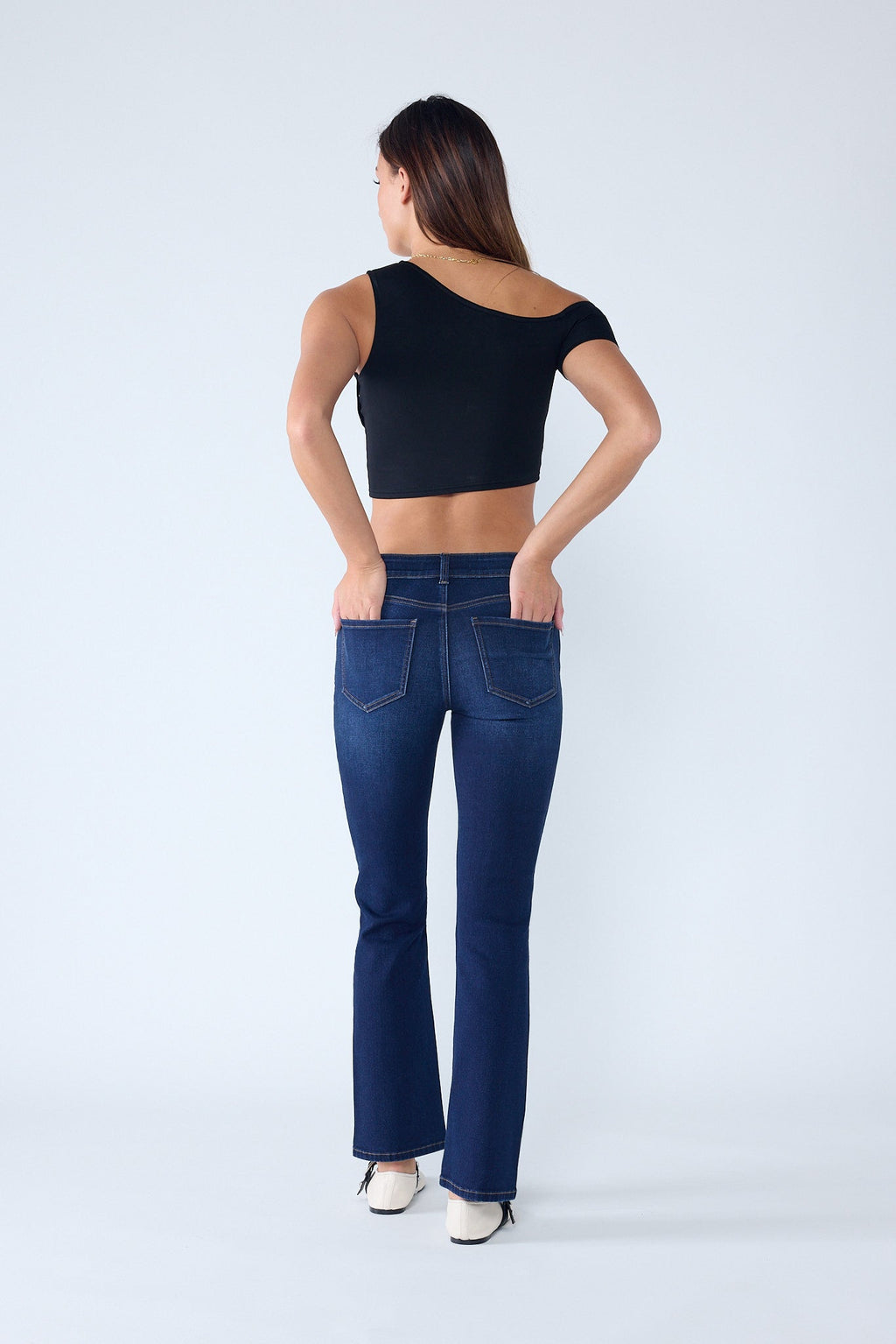 High Rise Slim Bootcut With Gentle Wash