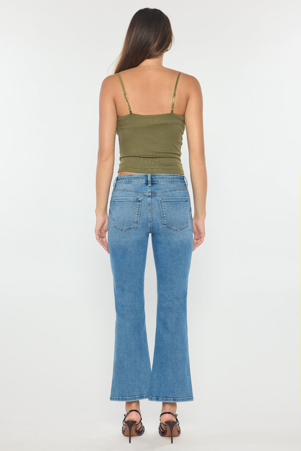 High Rise Relaxed Crop Bootcut with Side Cut-out hole Detail