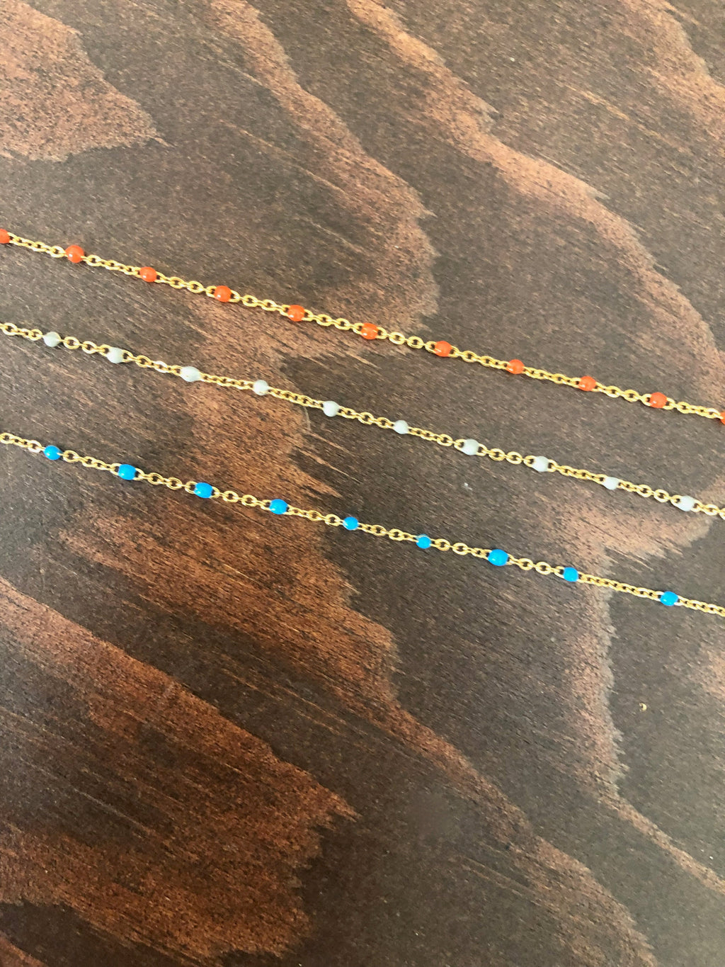 gold chain beaded bracelet