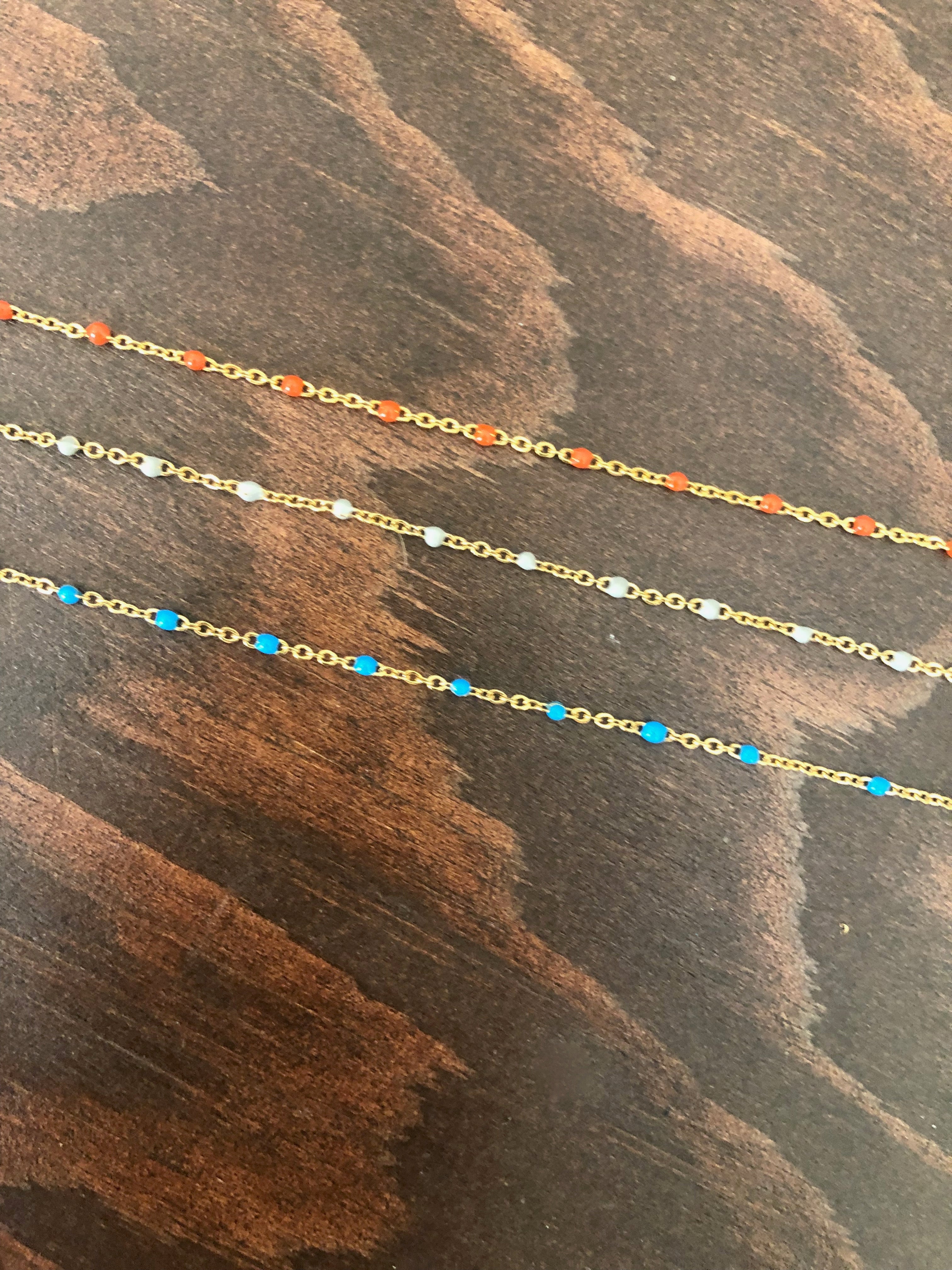gold chain beaded bracelet