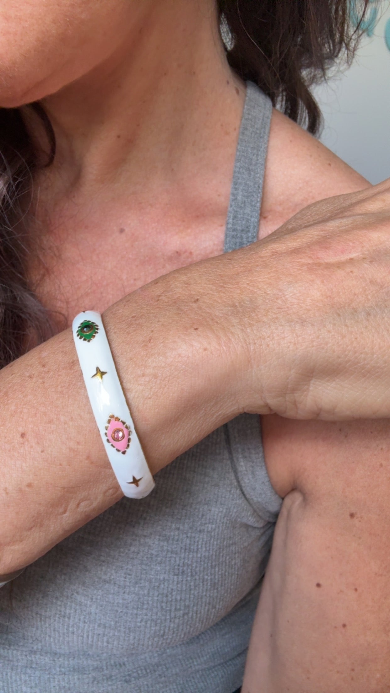 waterproof evil eye bangle