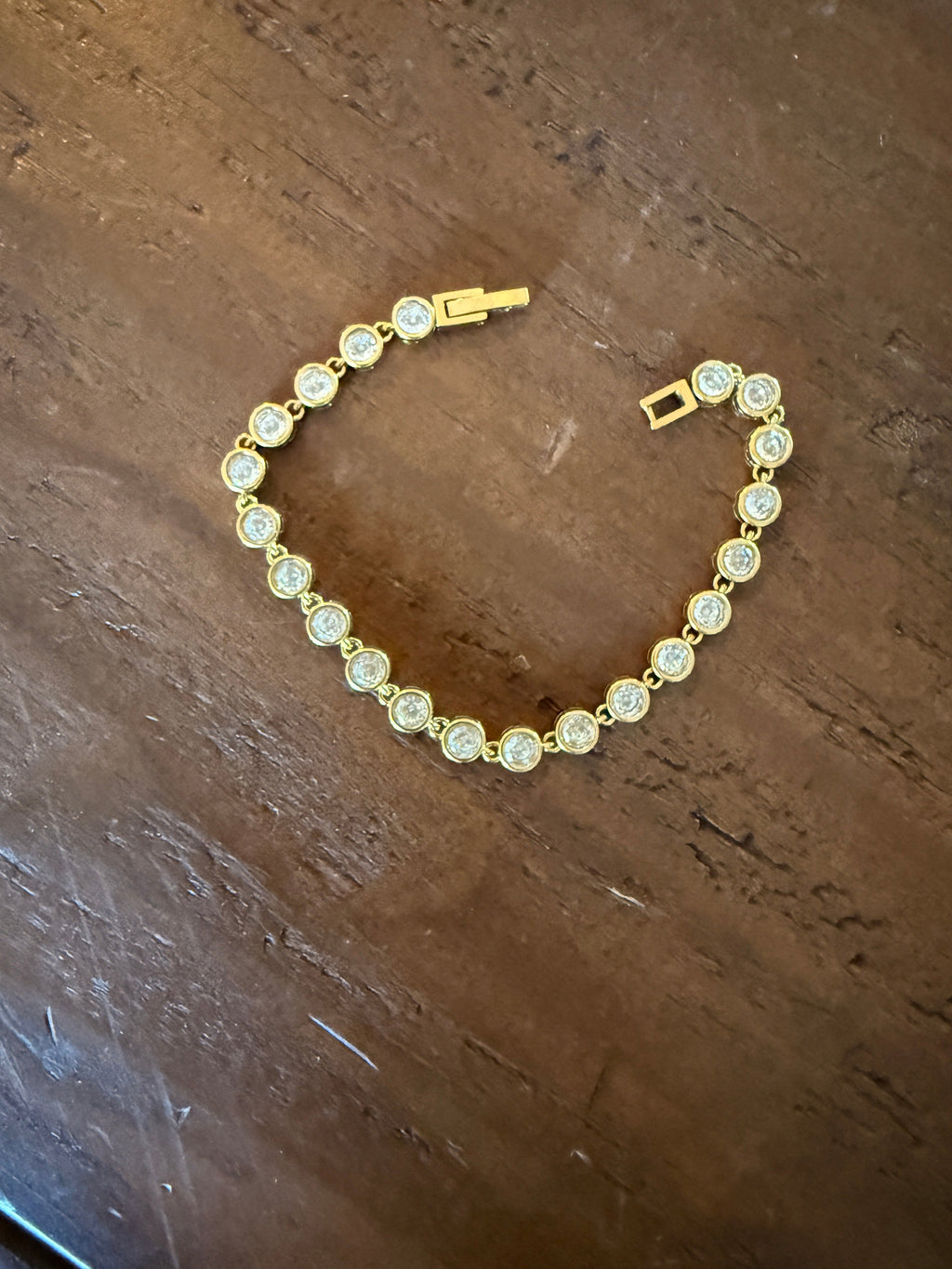waterproof bezel set cz tennis bracelet