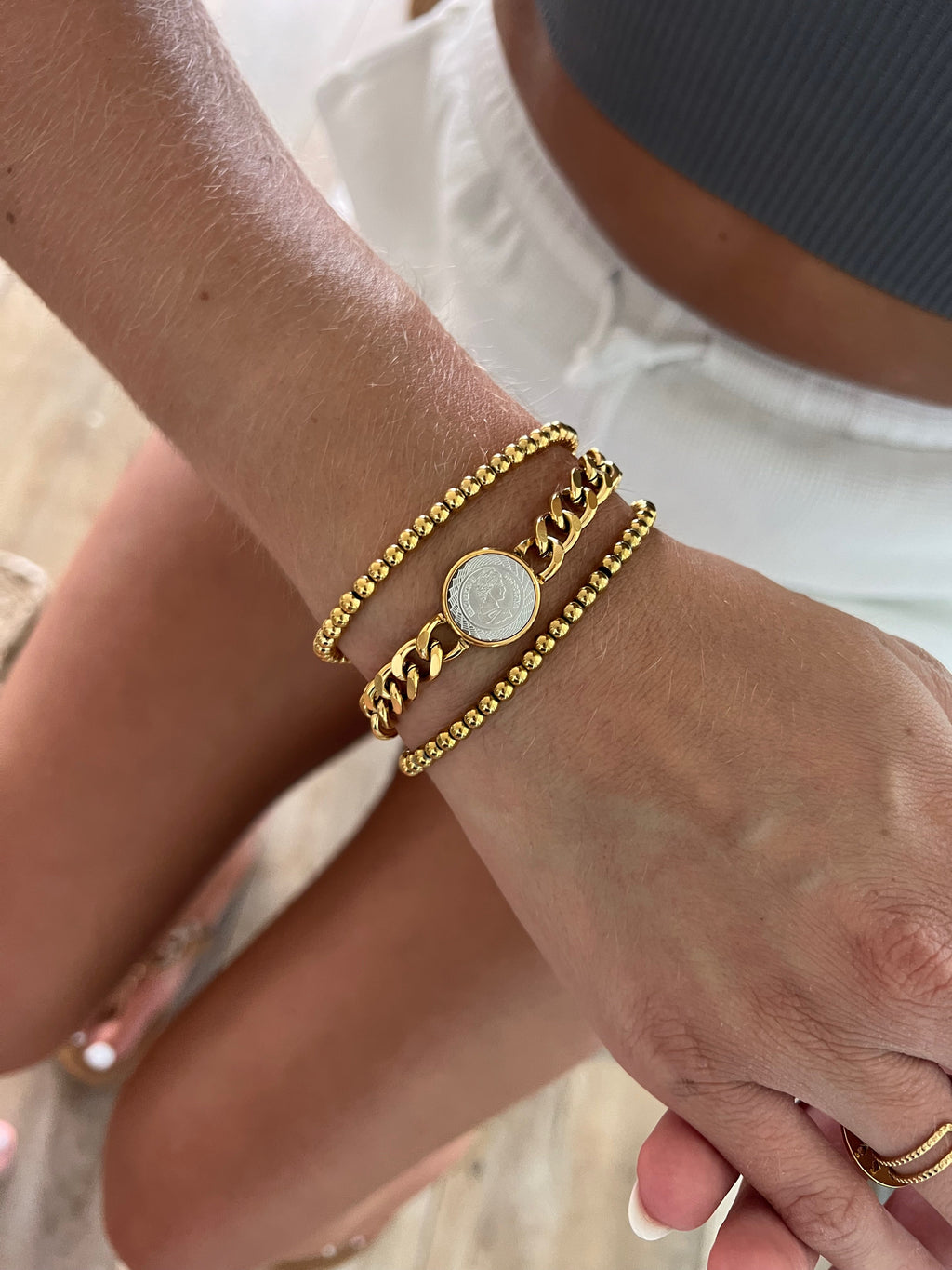 queen coin cuban bracelet