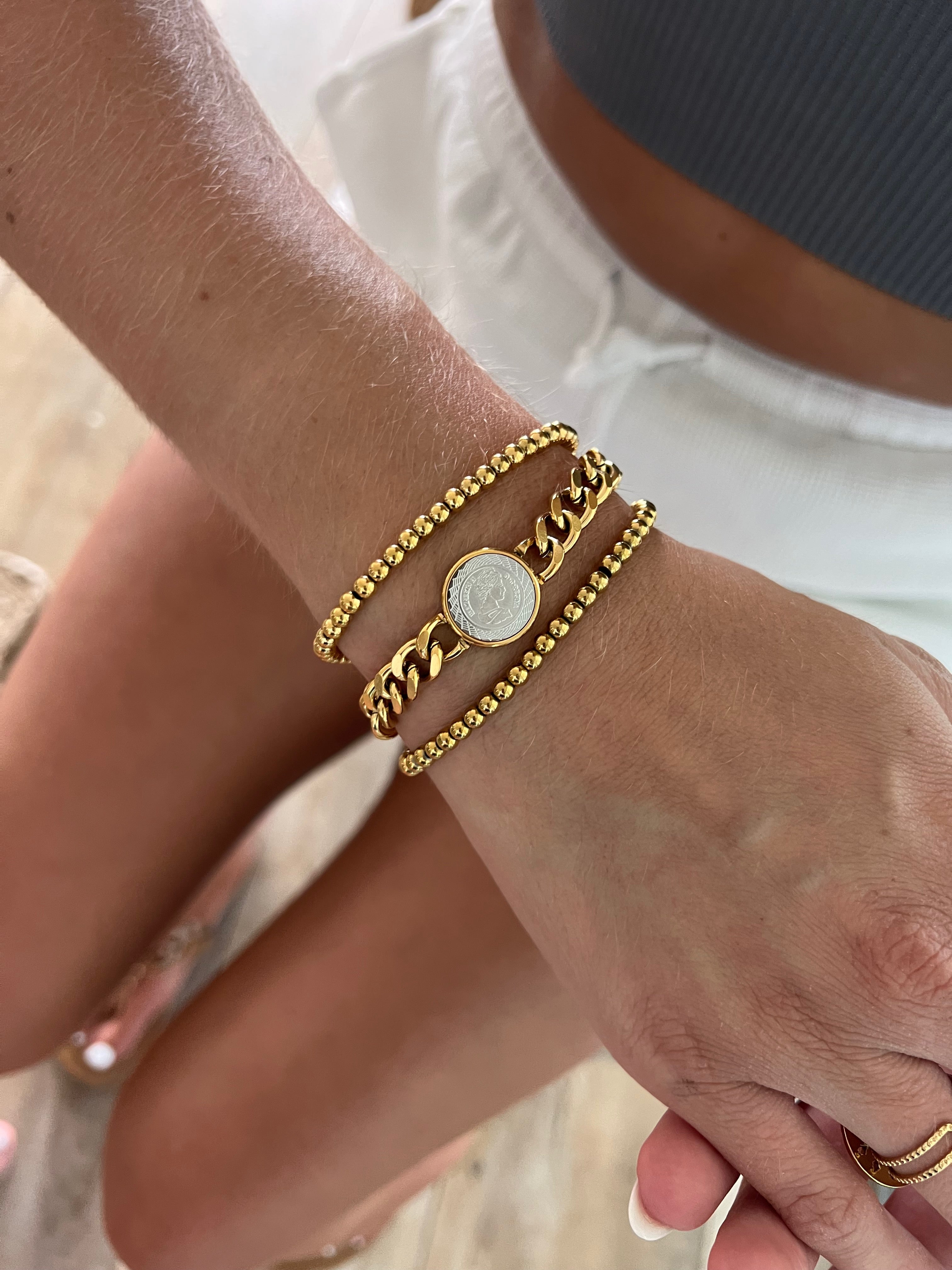queen coin cuban bracelet