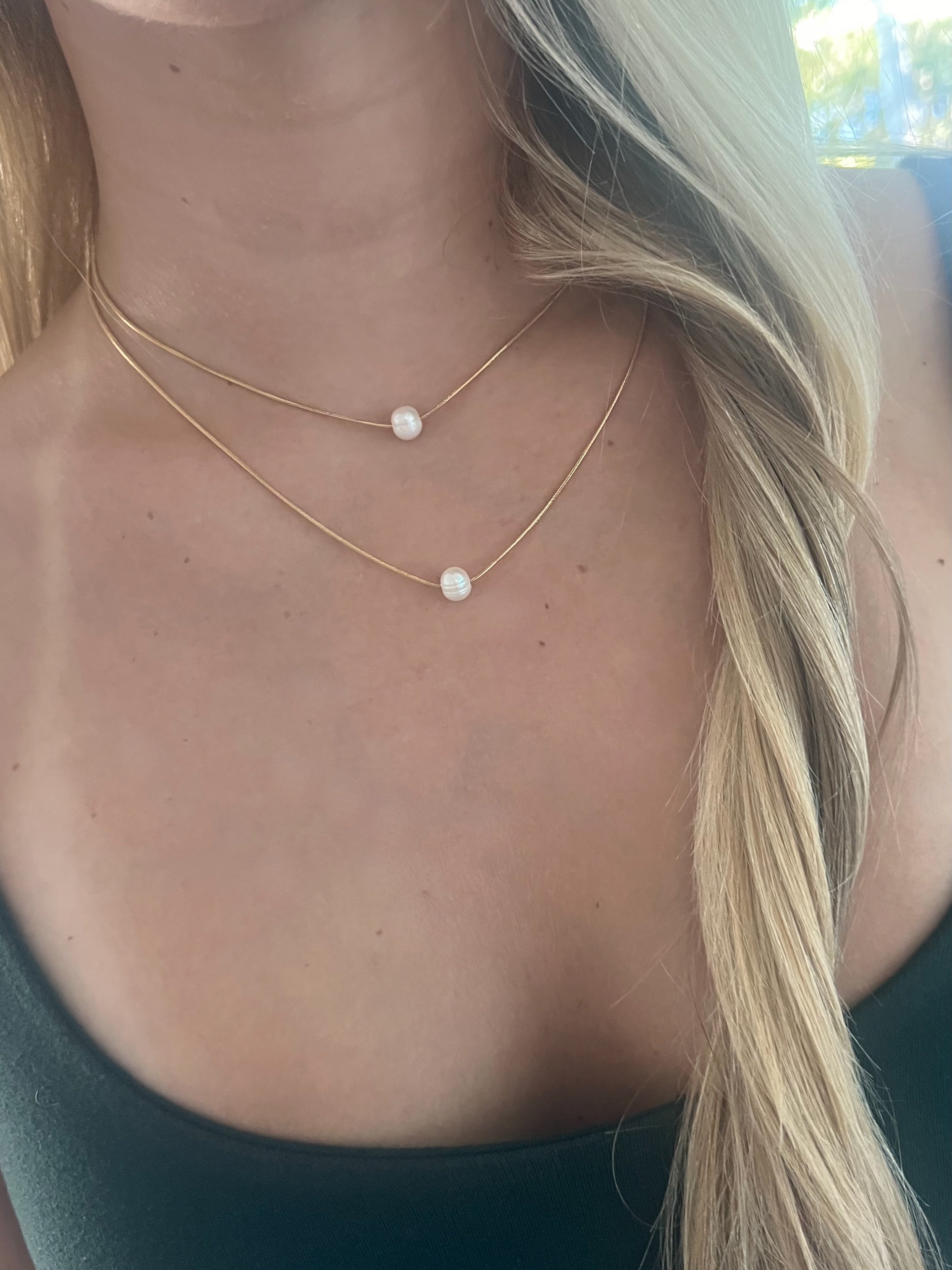 double drop pearl necklace