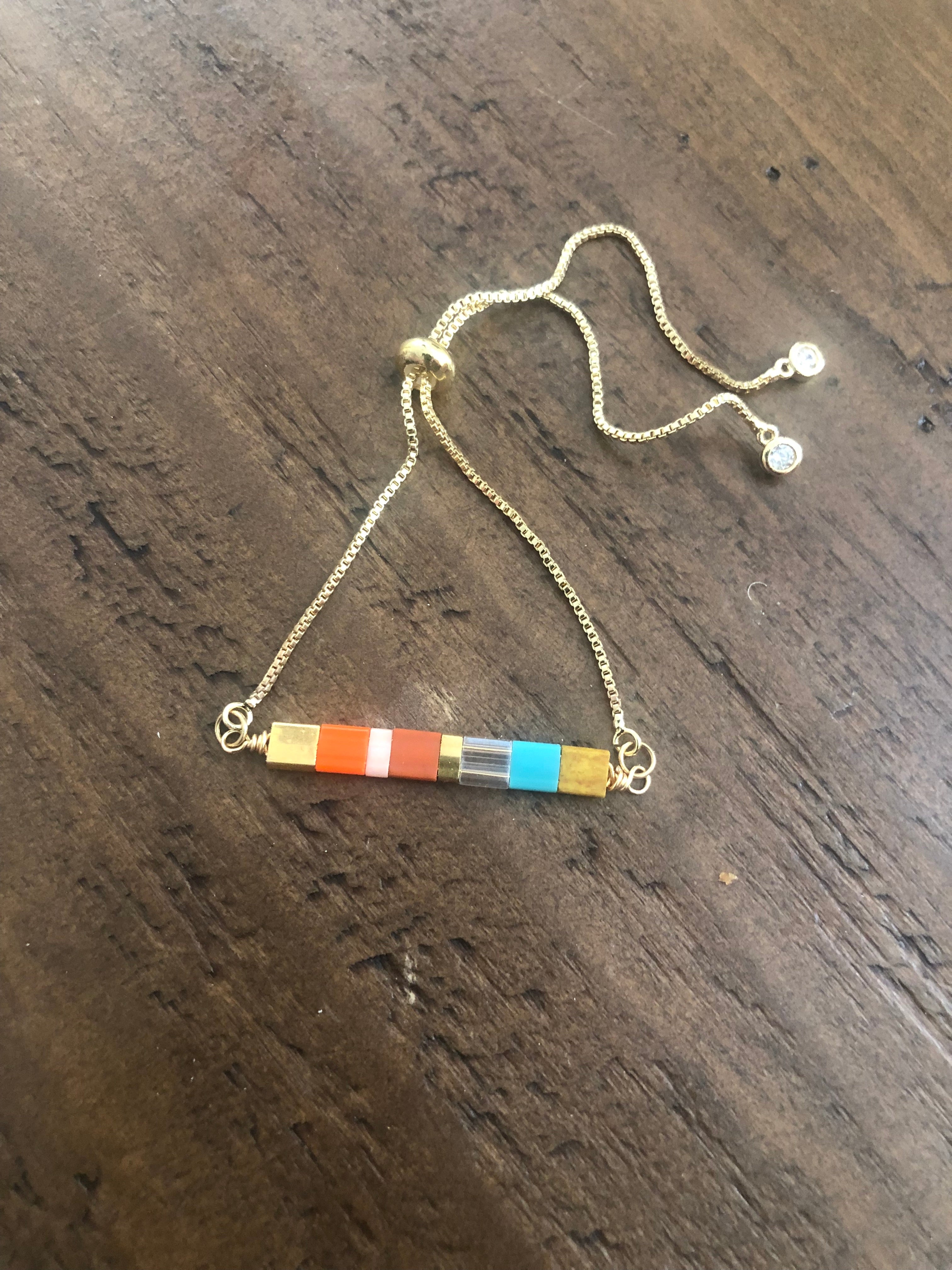 boho tile beaded bracelet