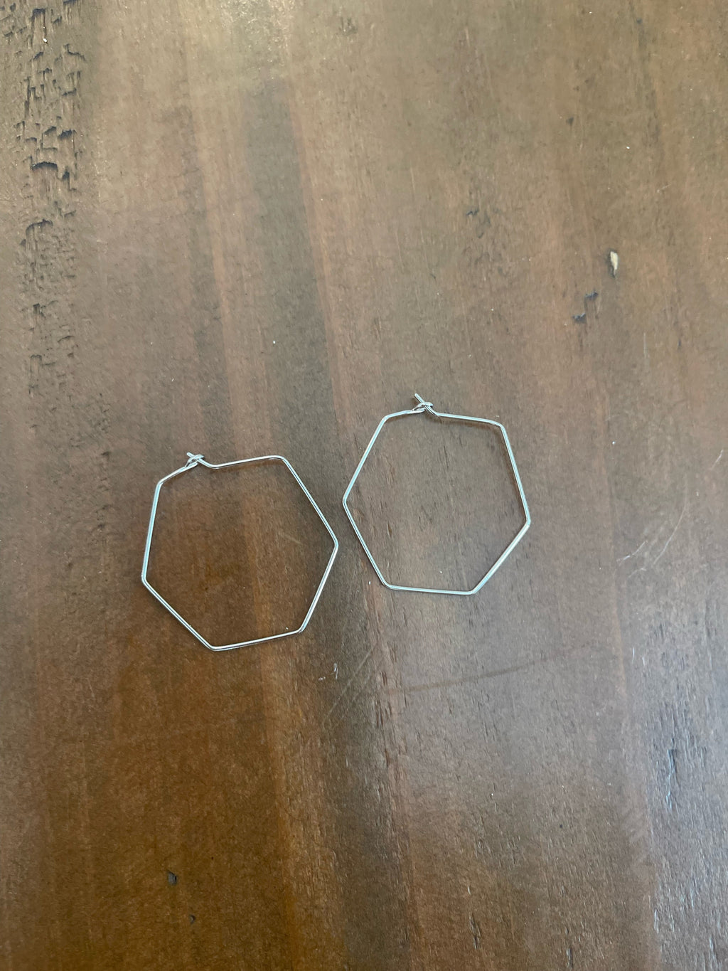 hexagon hoop earrings