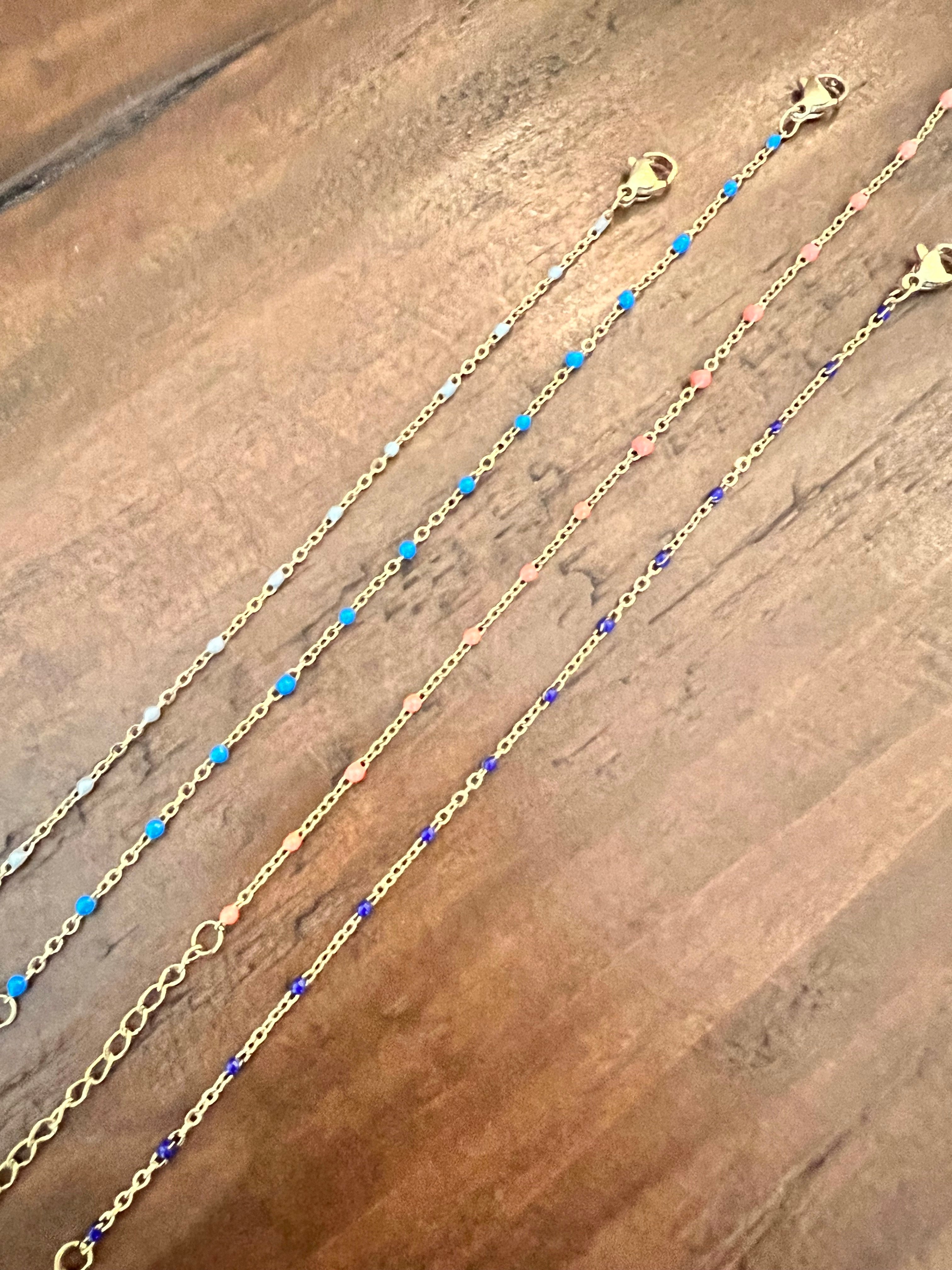 gold chain beaded bracelet